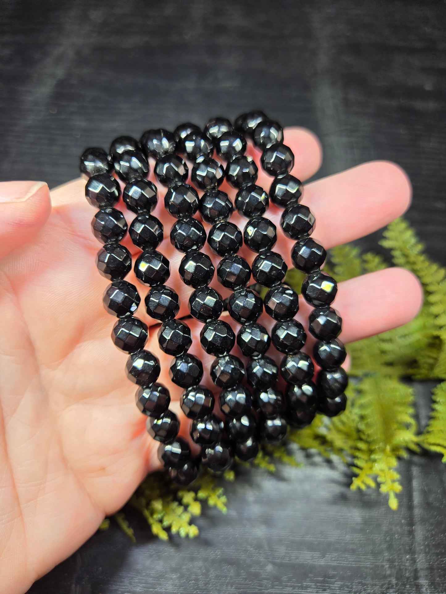 Black Obsidian Faceted Bracelet