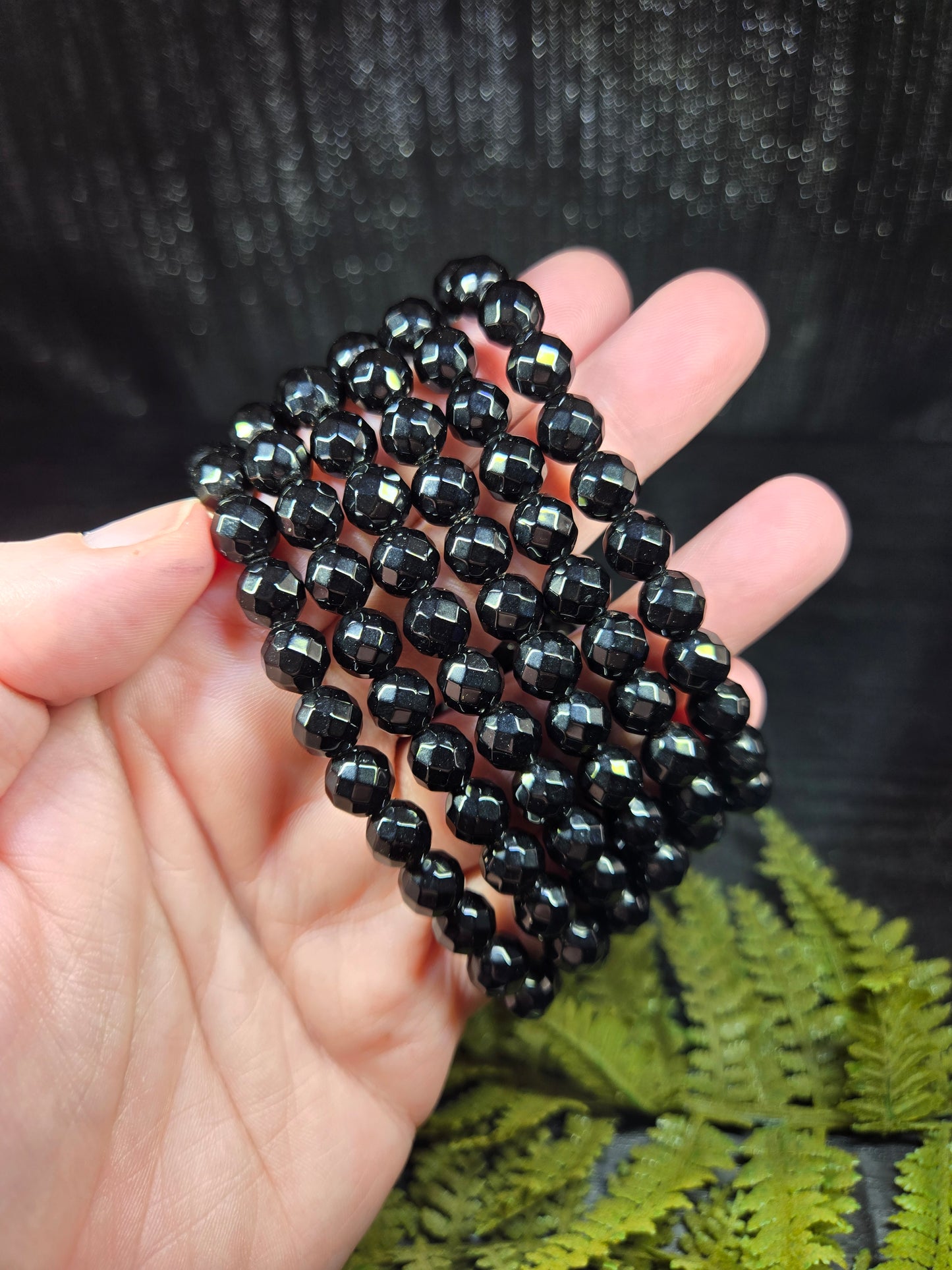 Black Obsidian Faceted Bracelet