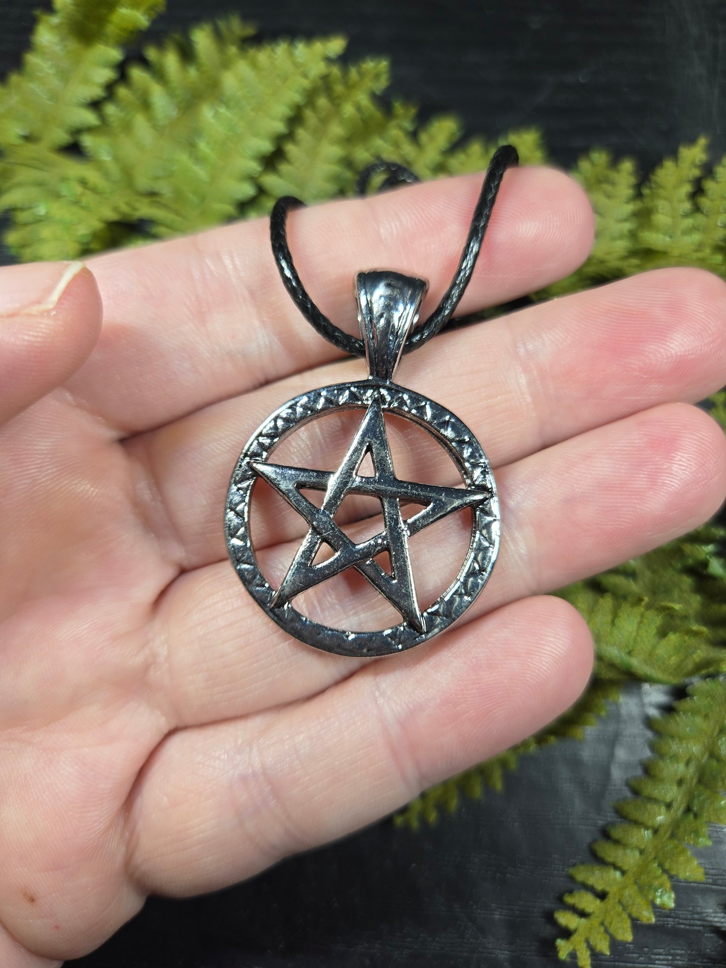 Textured Pentacle / Pentagram Necklace