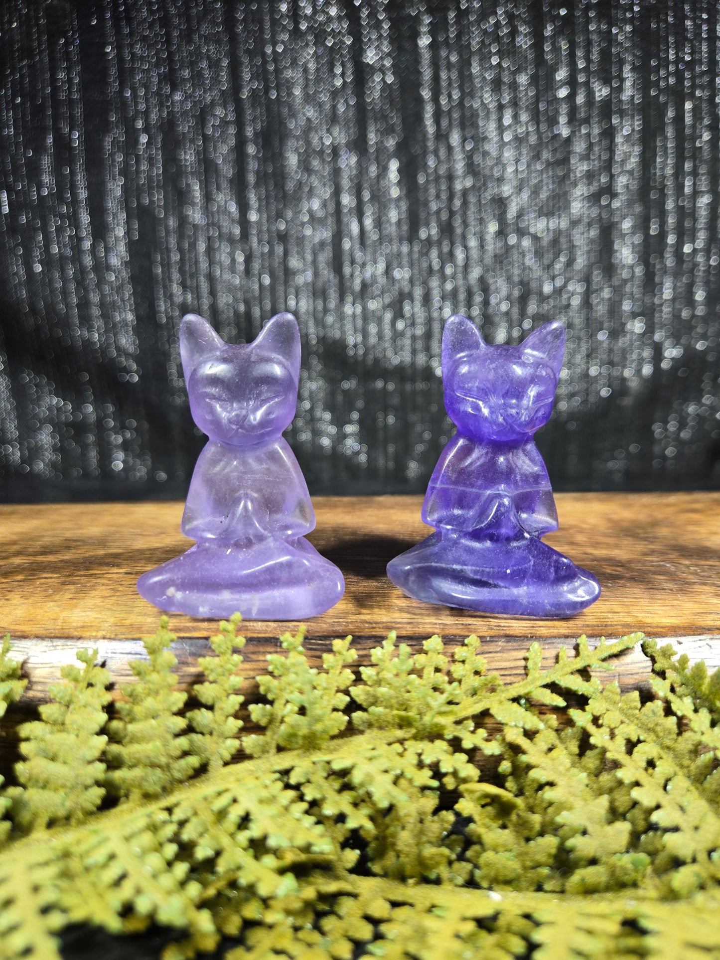 Fluorite Meditating Cats