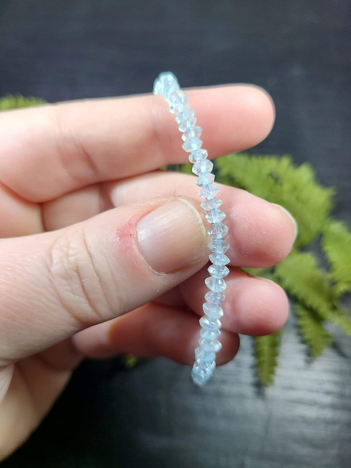 Faceted blue topaz adjustable bracelet