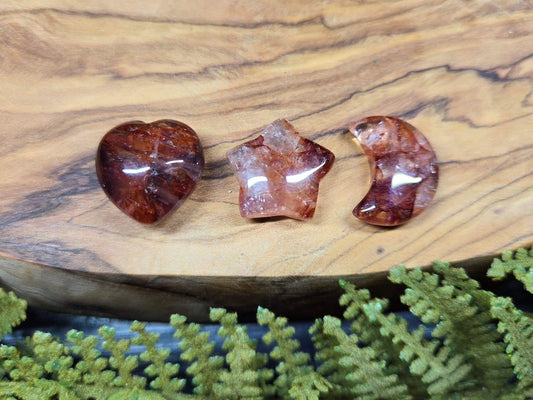 Fire/Hematoid Quartz Mini Hearts, Moons or Stars