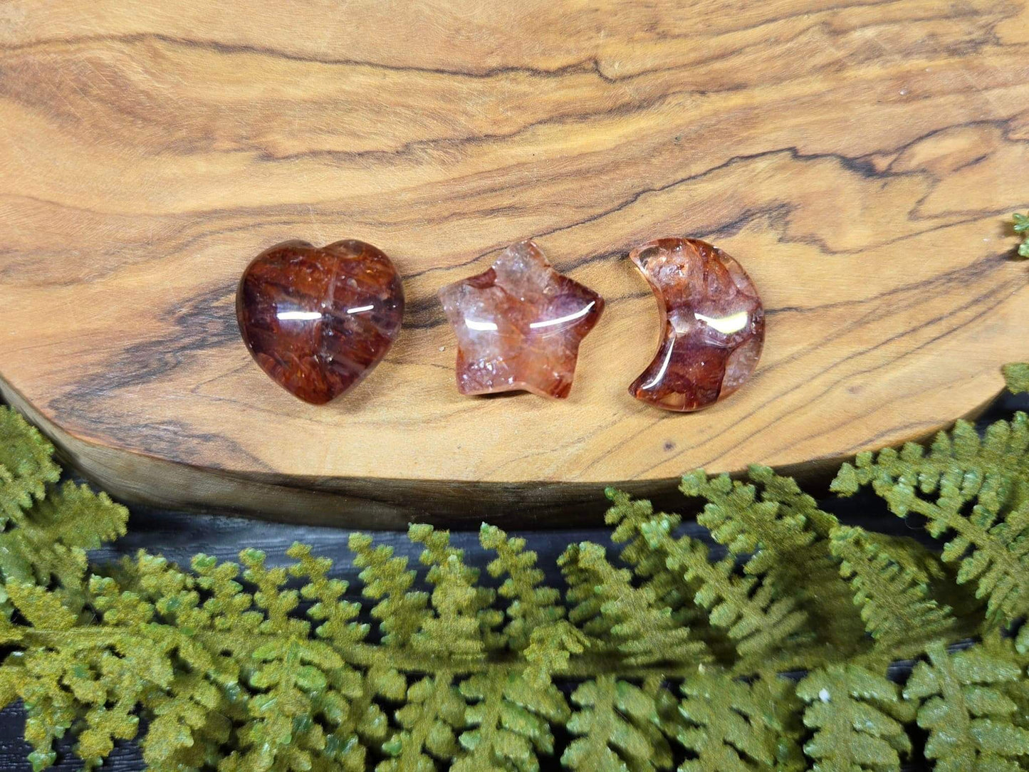 Fire/Hematoid Quartz Mini Hearts, Moons or Stars