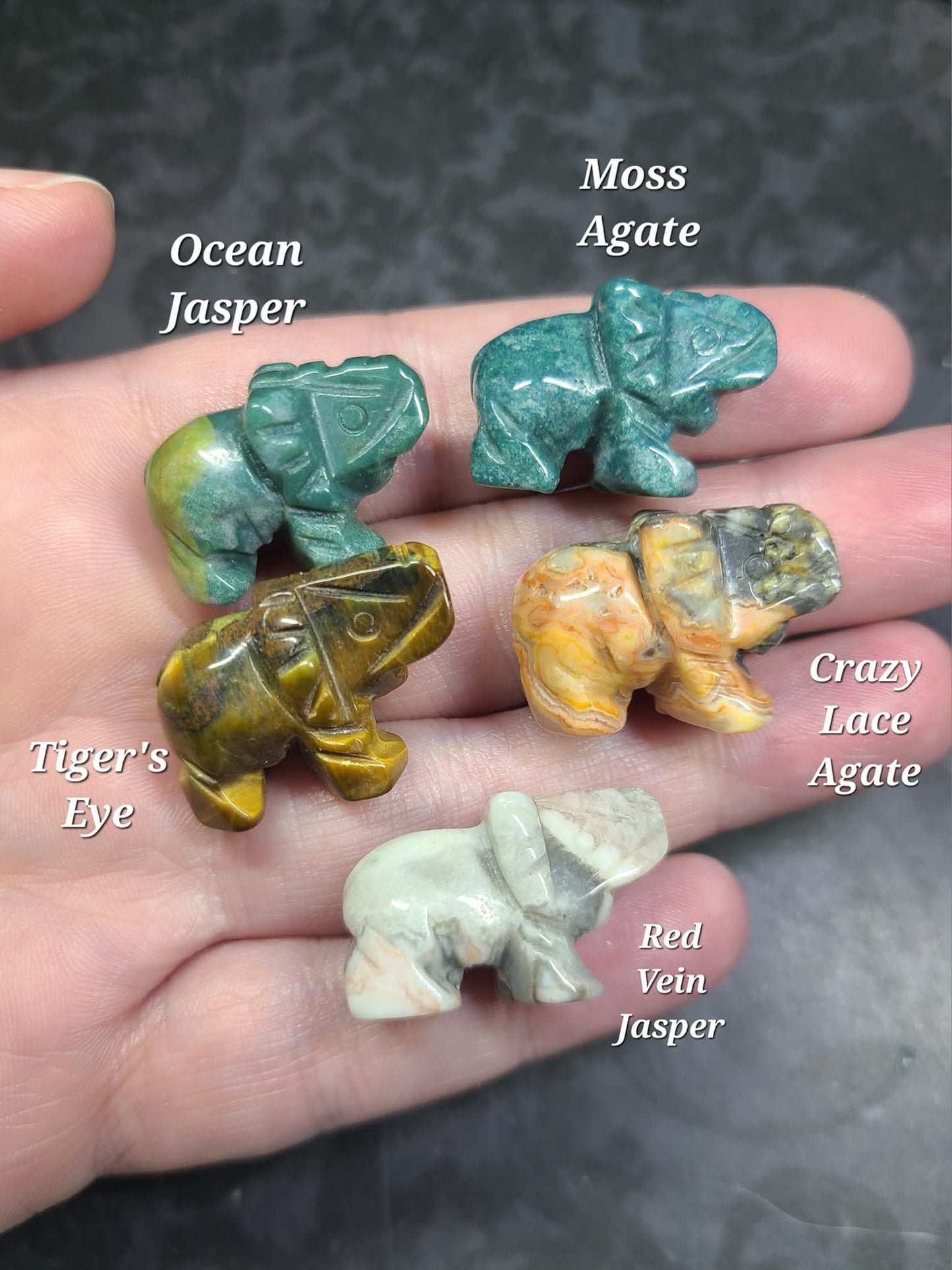 Mini Hand Carved Elephants