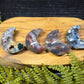 Moss Agate & Ocean Jasper Crescent Moons