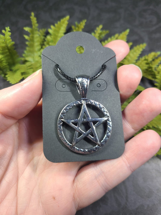 Textured Pentacle / Pentagram Necklace