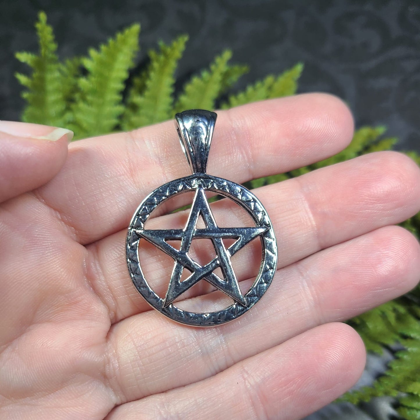 Textured Pentacle / Pentagram Necklace