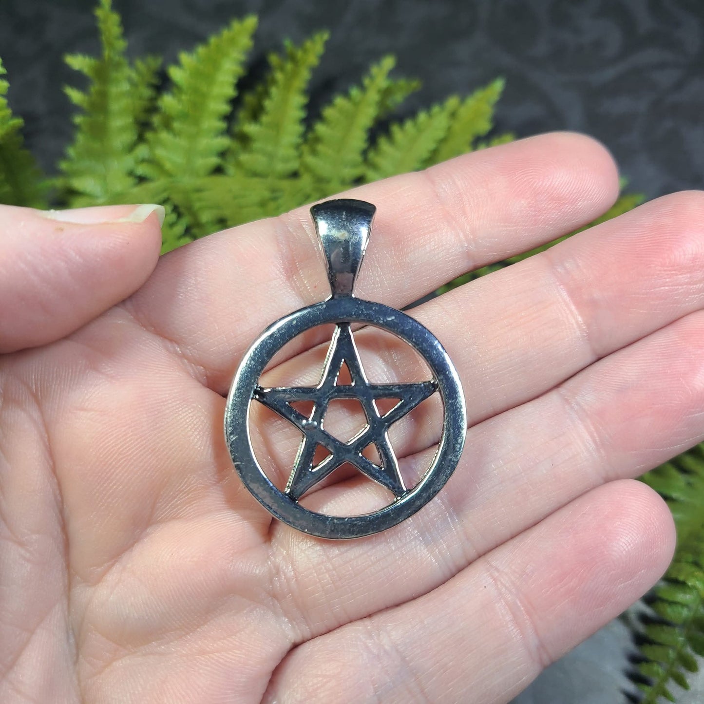 Textured Pentacle / Pentagram Necklace