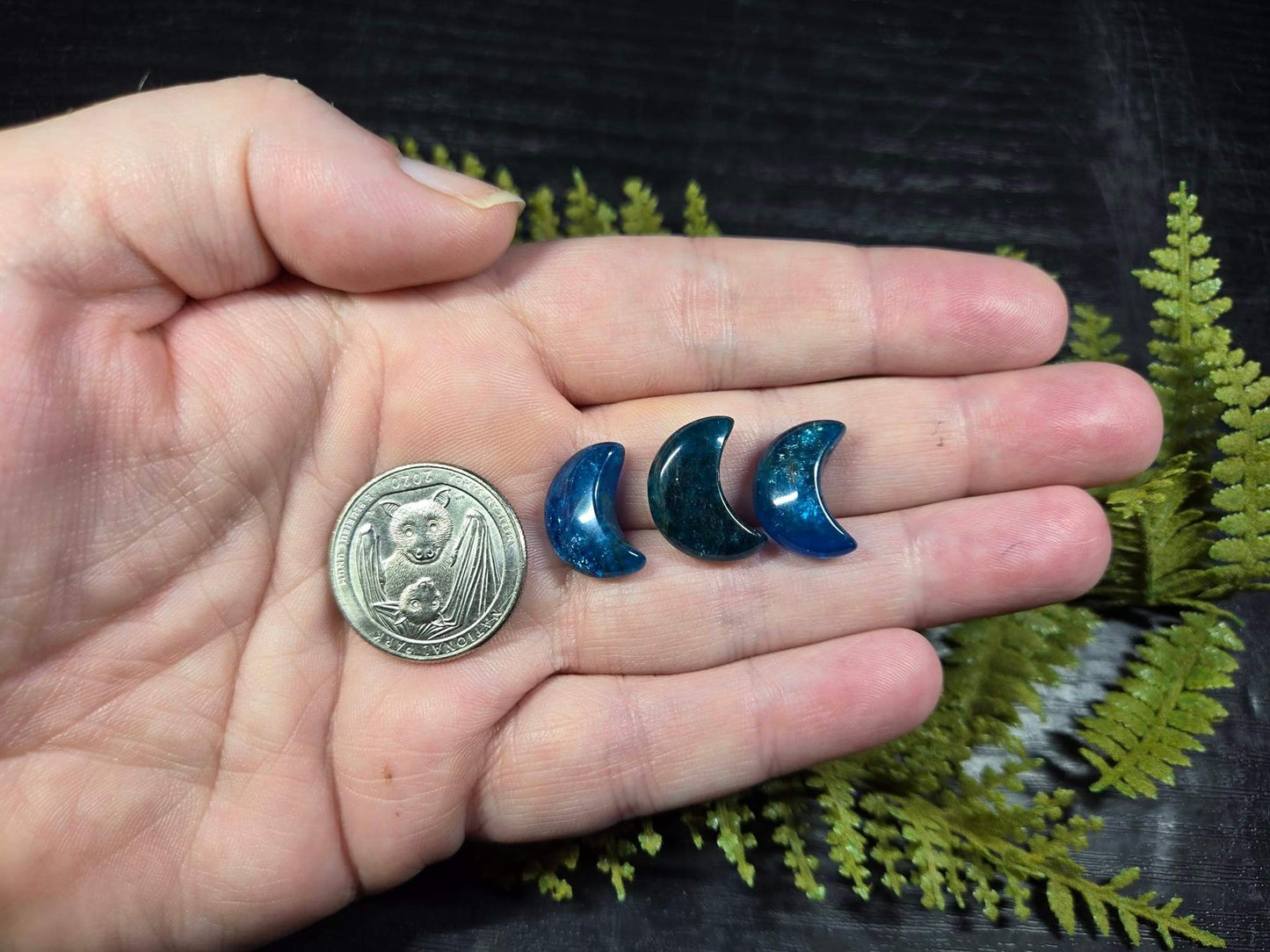 Blue Apatite Tiny Moon or Star