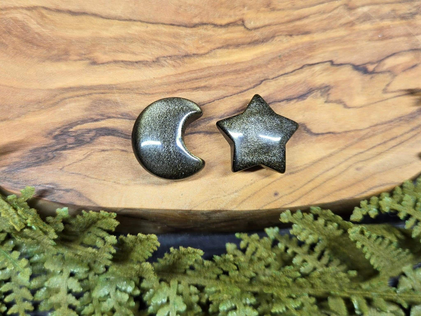 Gold Sheen Obsidian Mini Star or Crescent Moon