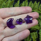 Gem Amethyst Mini Heart, Moon or Star