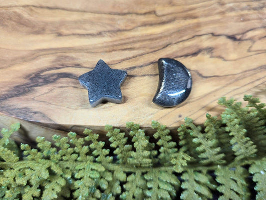 Black Moonstone Mini Star or Crescent Moon