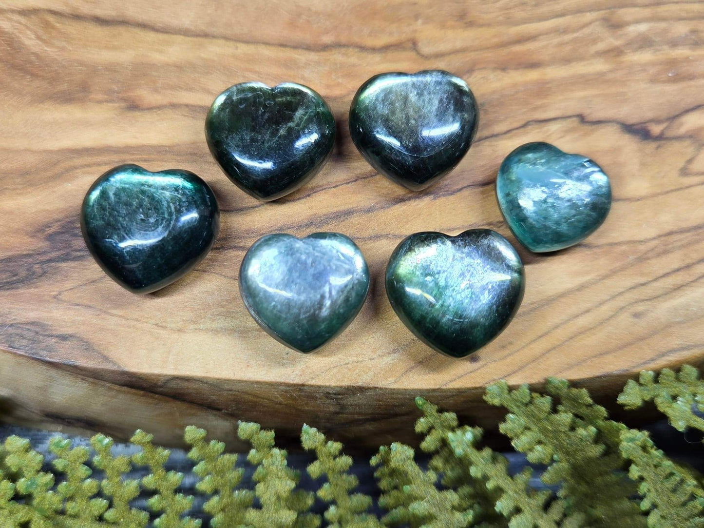 Purple or Green Gem Lepidolite Mini Hearts