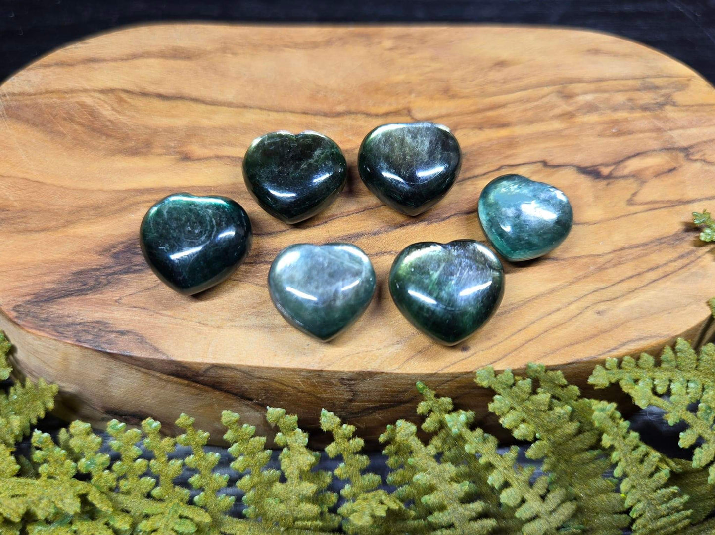 Purple or Green Gem Lepidolite Mini Hearts