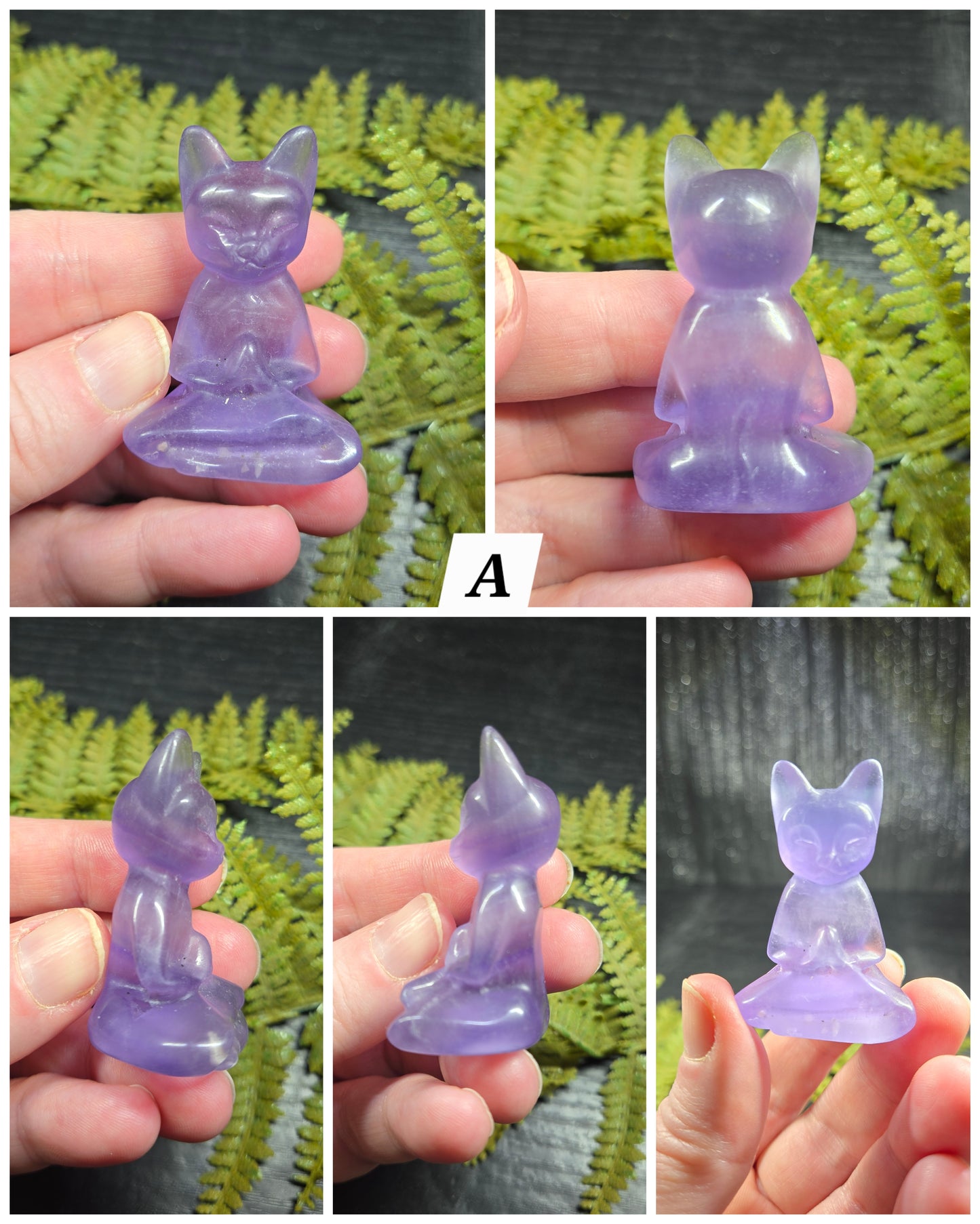 Fluorite Meditating Cats
