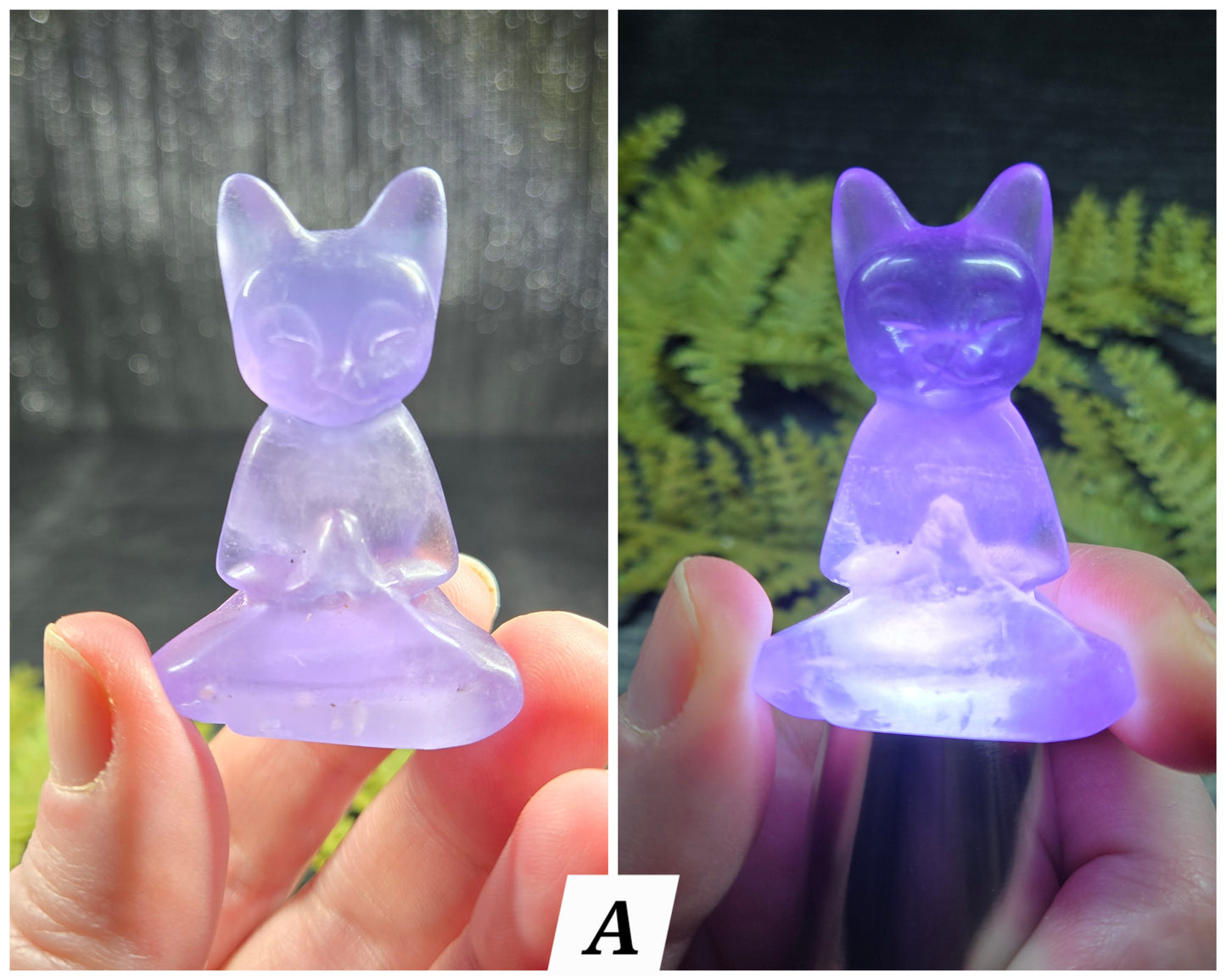 Fluorite Meditating Cats