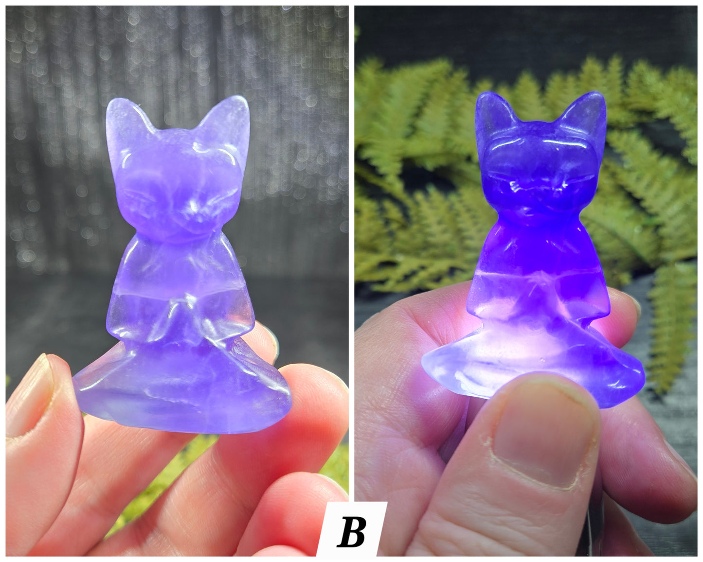 Fluorite Meditating Cats