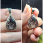Black Tourmaline in Quartz Teardrop - Sterling Silver Necklaces