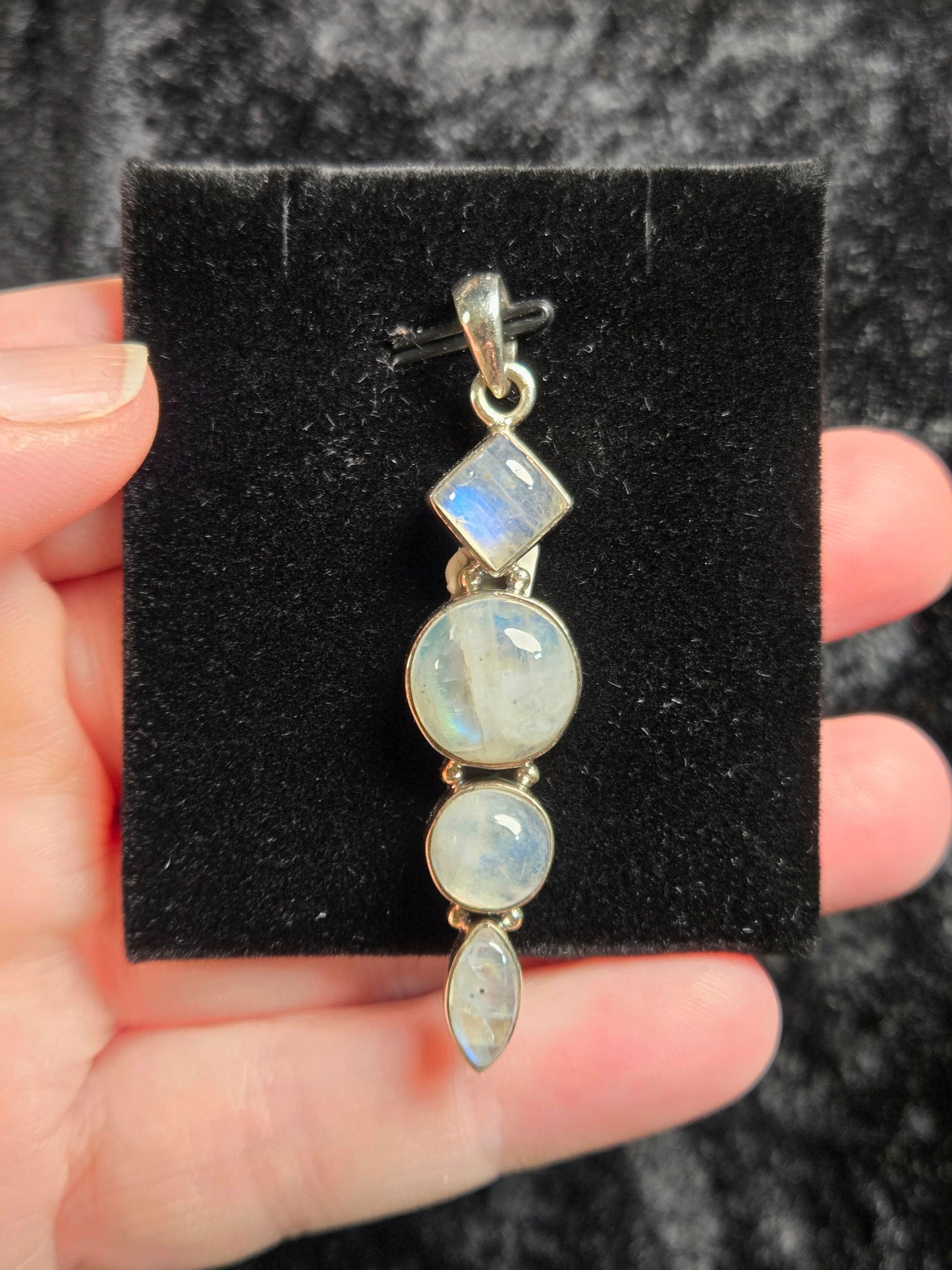 Moonstone Pendant | 4 stone, Sterling Silver