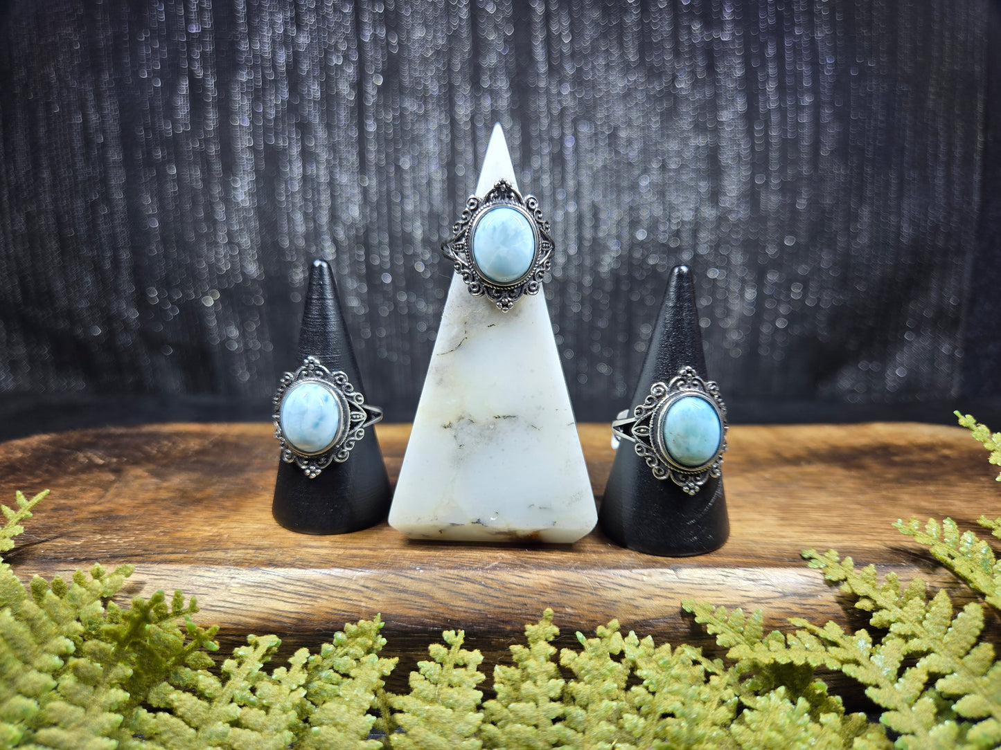 Larimar Adjustable Rings