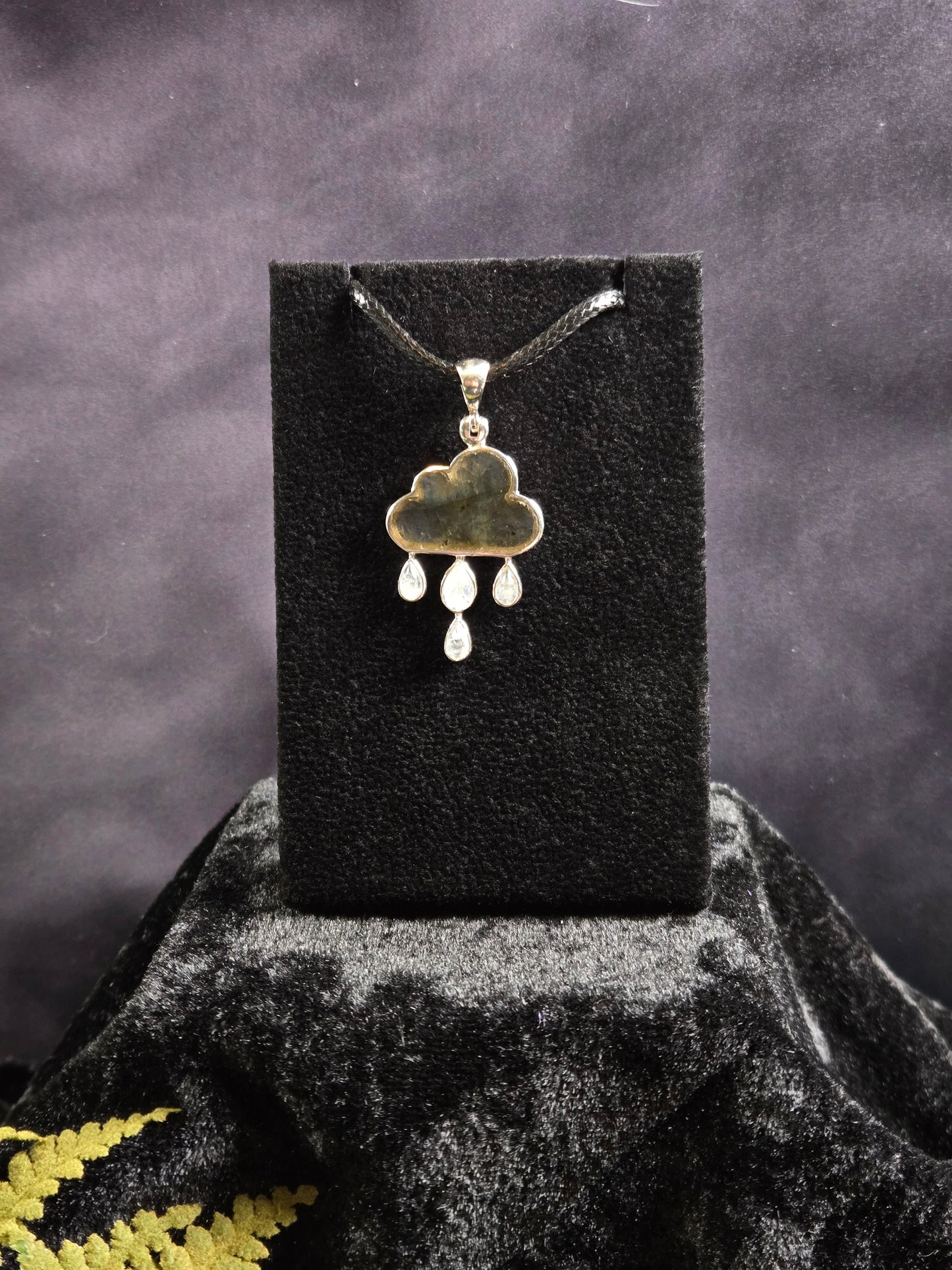 Labradorite Cloud & Moonstone Rain Pendant