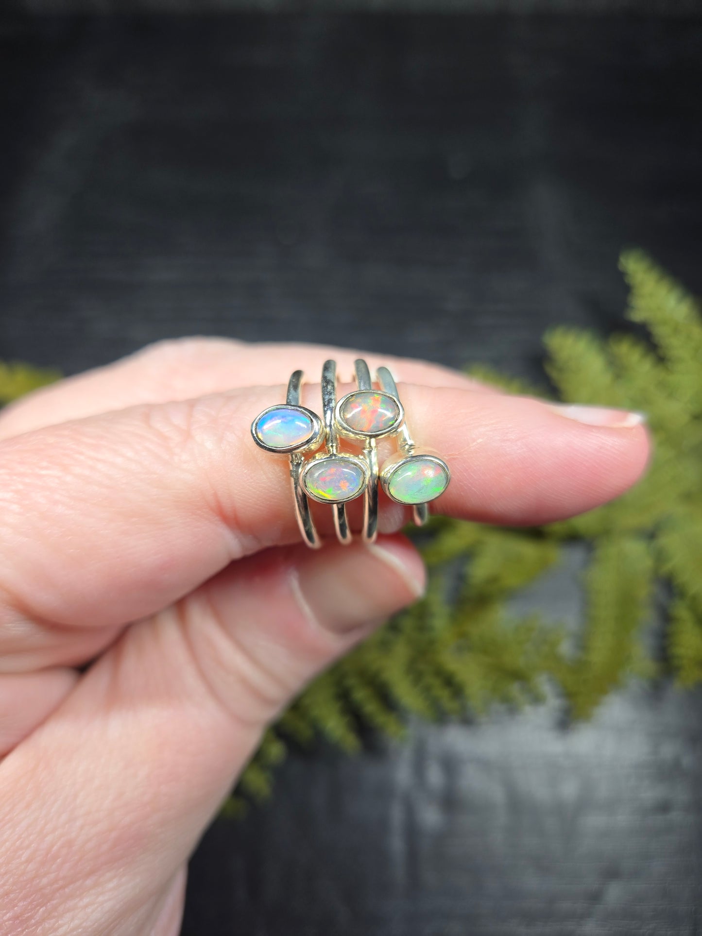 Ethiopian Opal Sterling Silver Rings (sized)