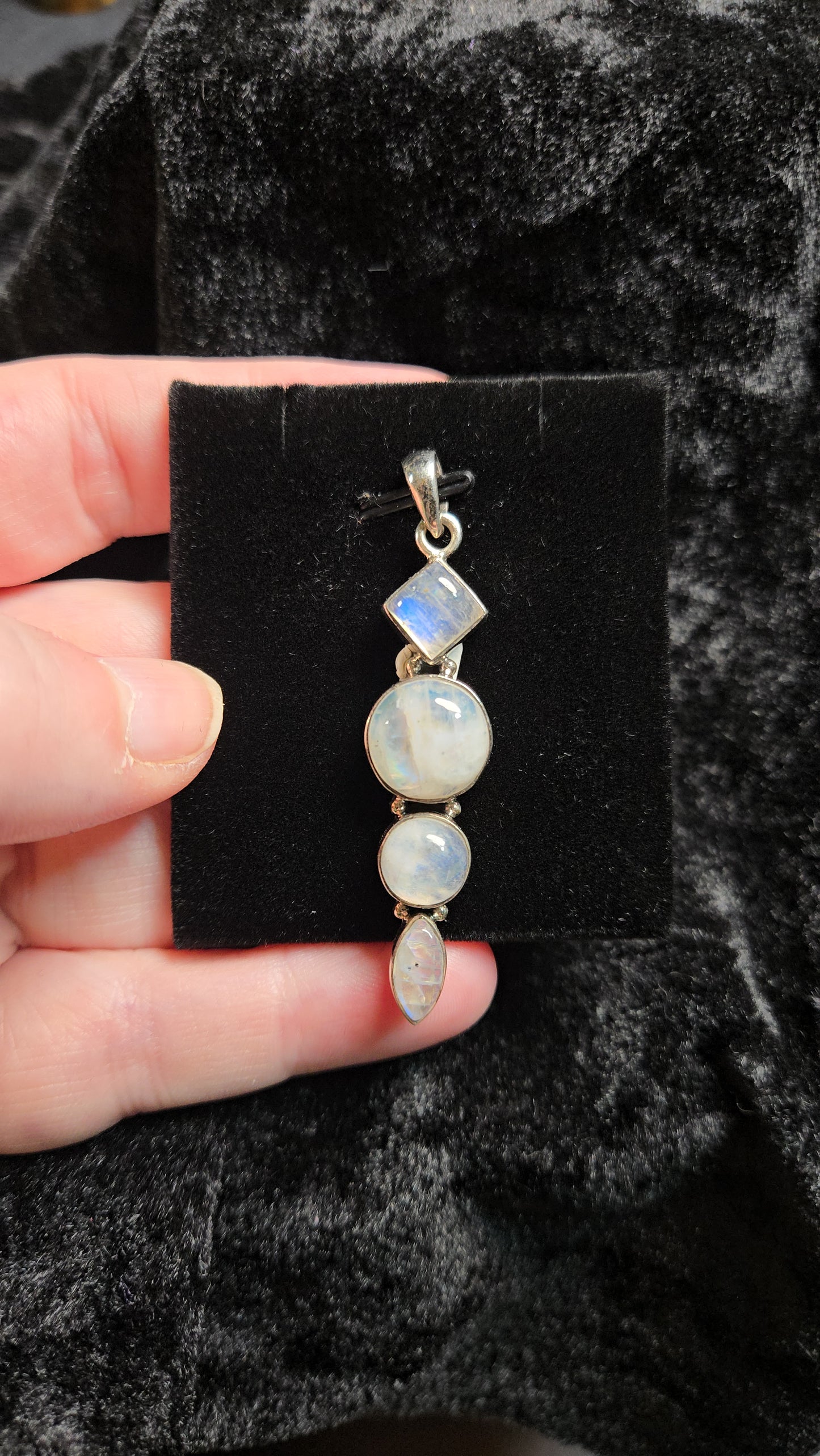 Moonstone Pendant | 4 stone, Sterling Silver