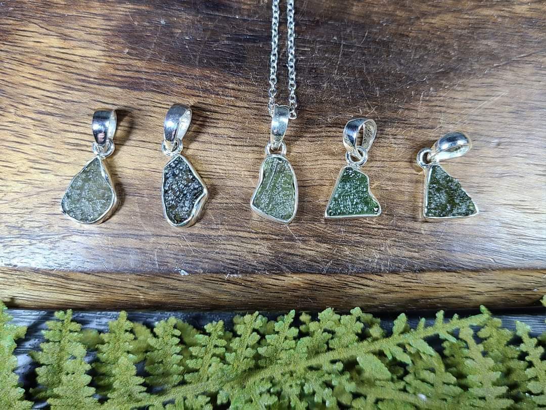 Moldavite Necklaces (with braided cord)