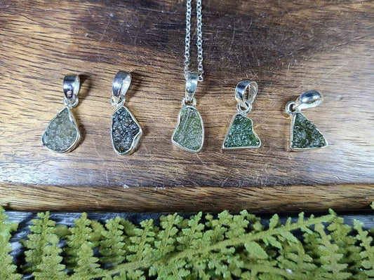 Moldavite Necklaces (with braided cord)