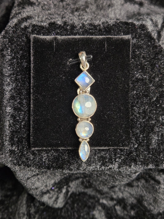 Moonstone Pendant | 4 stone, Sterling Silver