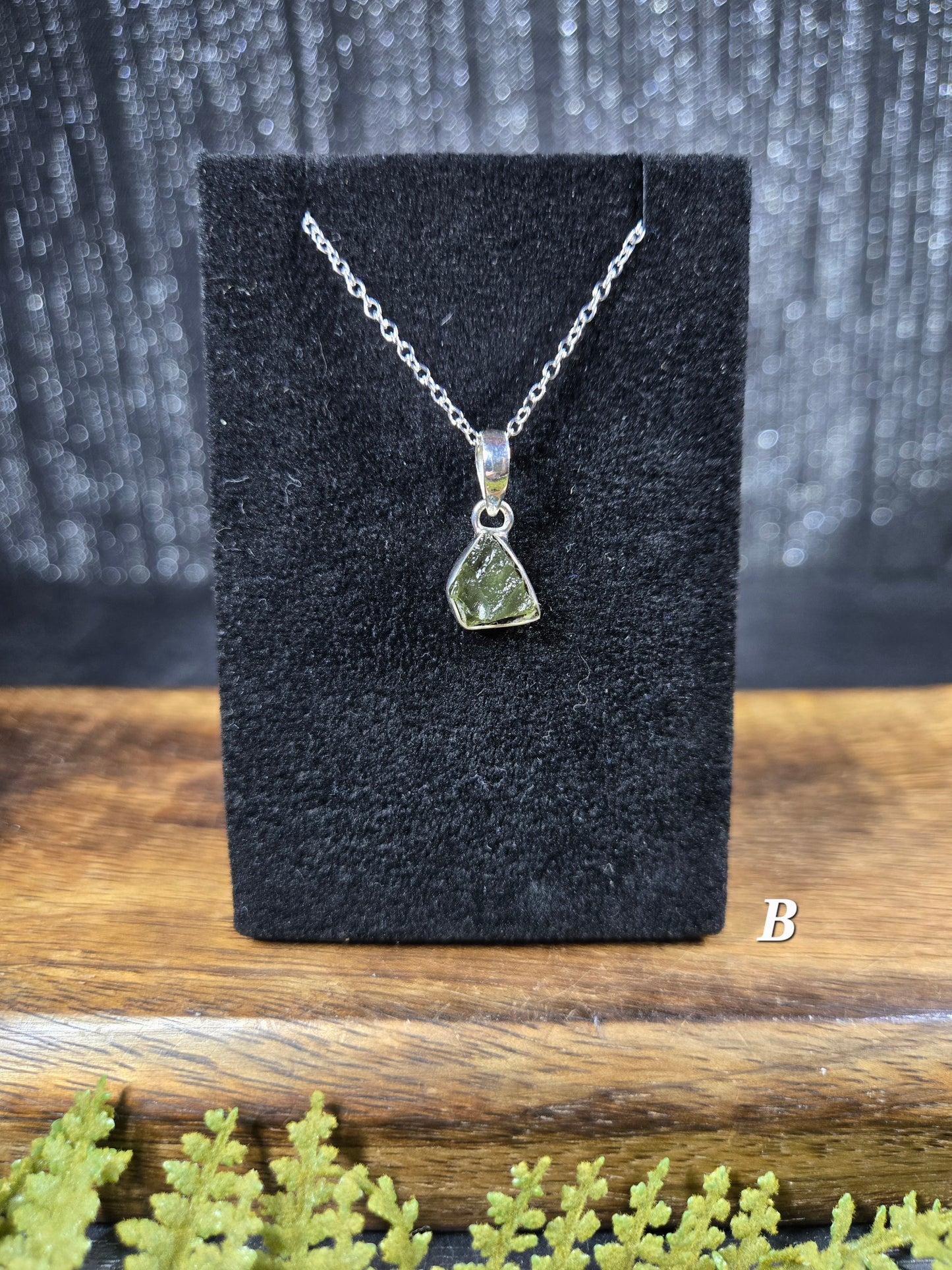 Moldavite Necklaces (with silver chain)