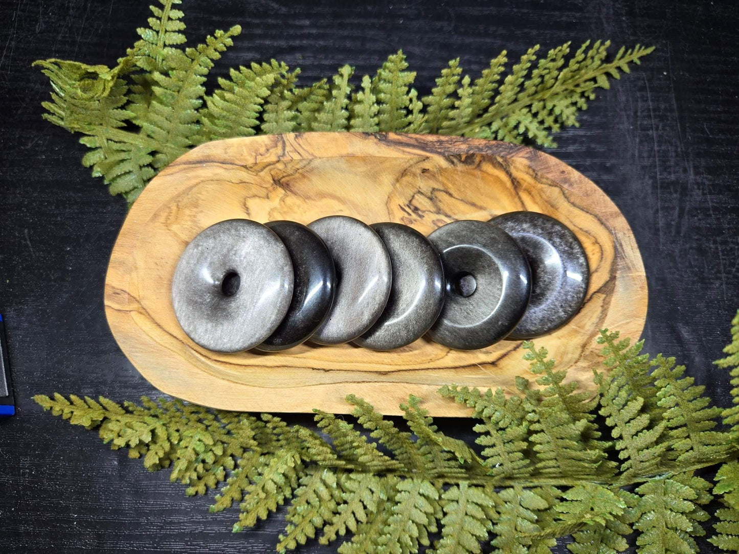 Silver or Gold Sheen Obsidian Donut