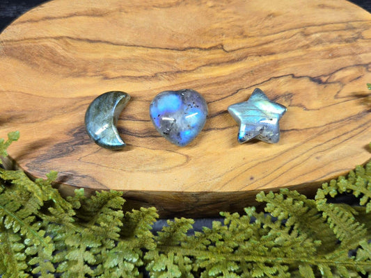 Labradorite Mini Moon, Heart or Star