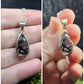 Black Tourmaline in Quartz Teardrop - Sterling Silver Necklaces