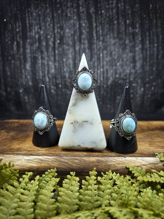 Larimar Adjustable Rings