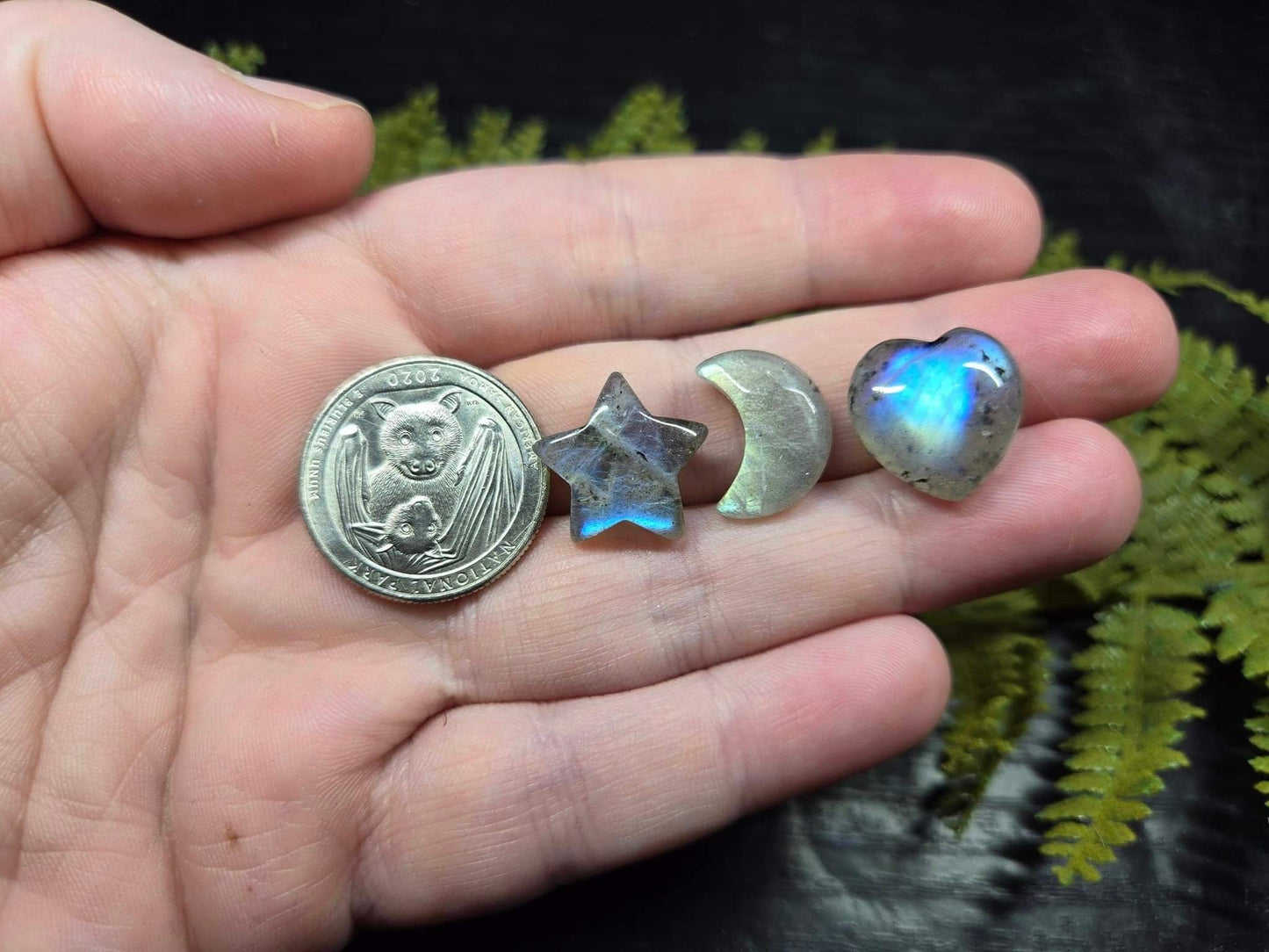 Labradorite Mini Moon, Heart or Star