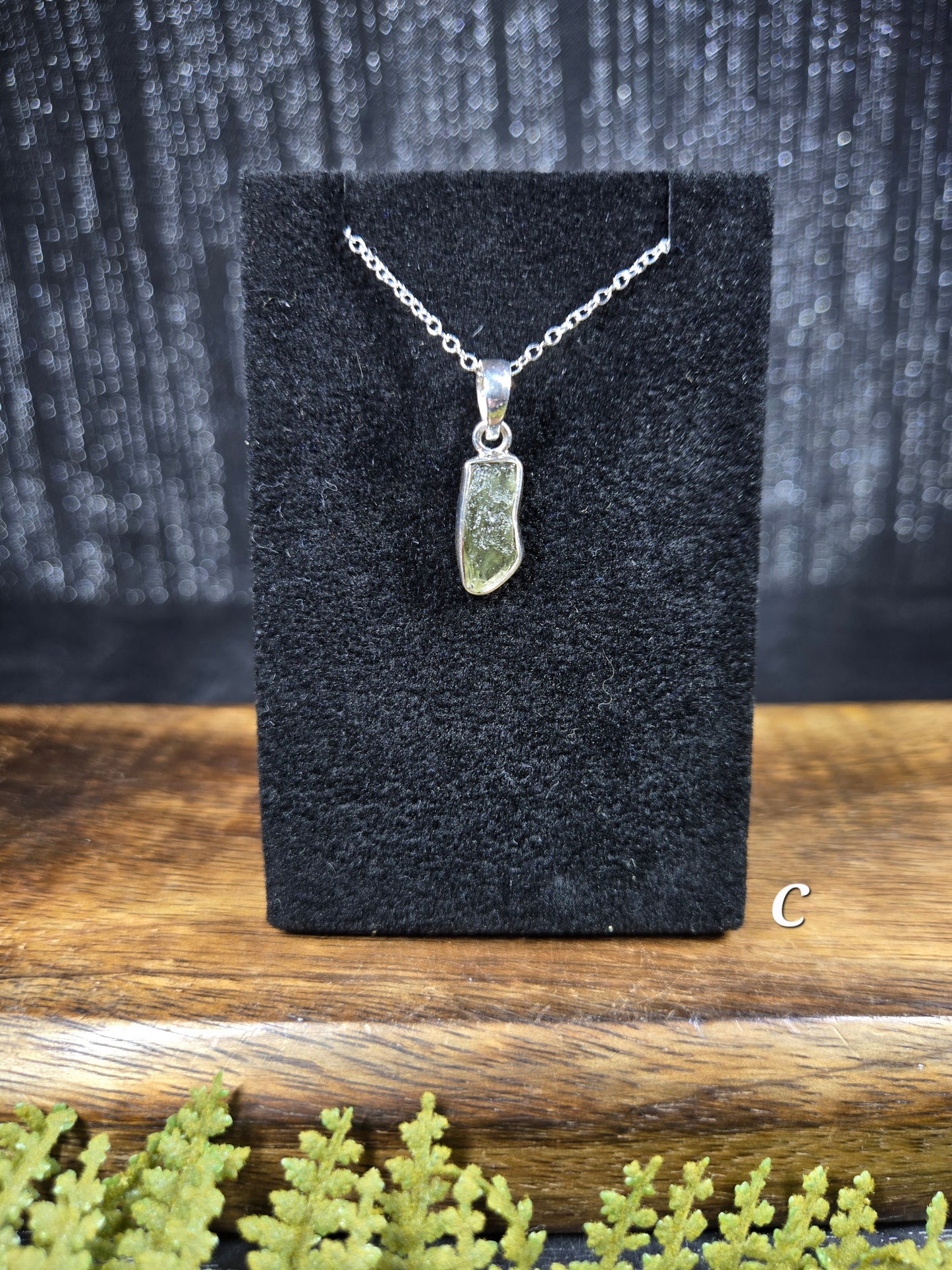 Moldavite Necklaces (with silver chain)