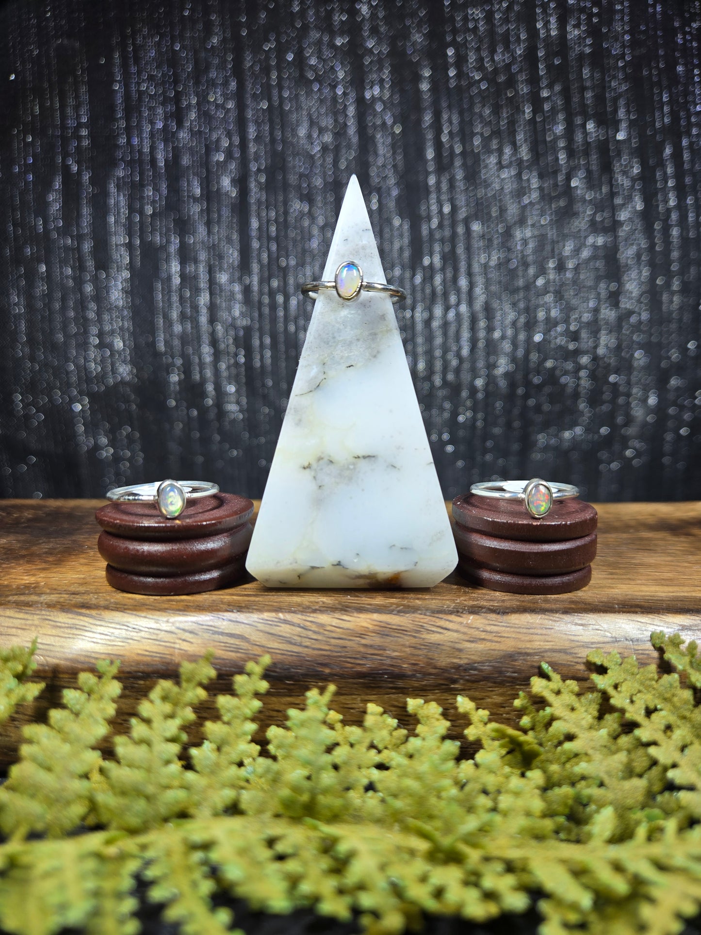 Ethiopian Opal Sterling Silver Rings (sized)