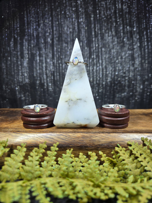 Ethiopian Opal Sterling Silver Rings (sized)