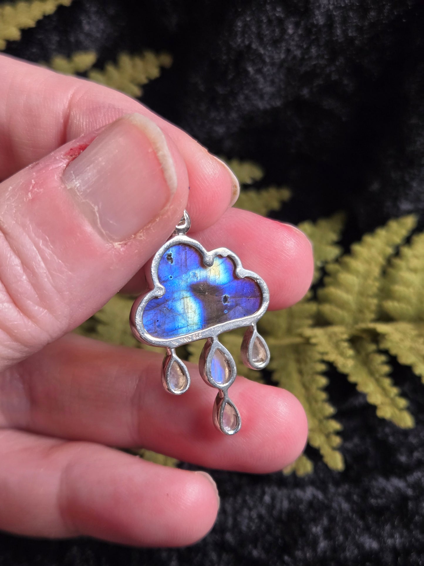 Labradorite Cloud & Moonstone Rain Pendant