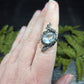 Faceted Clear Quartz & Snake Adjustable Ring