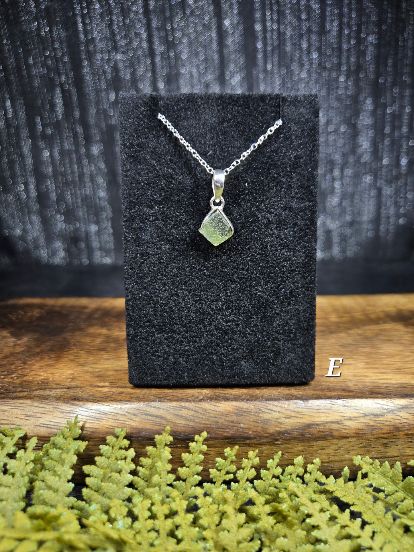 Moldavite Necklaces (with silver chain)