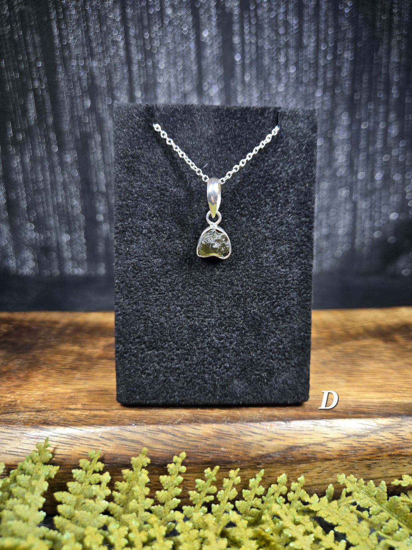 Moldavite Necklaces (with silver chain)