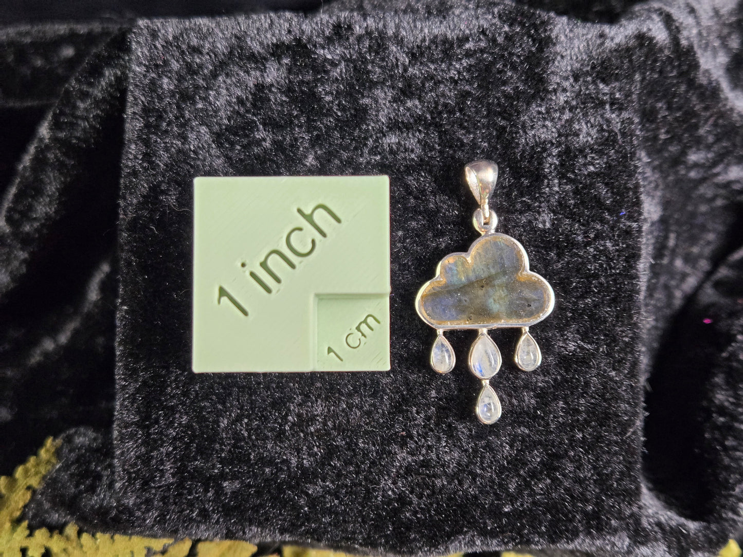Labradorite Cloud & Moonstone Rain Pendant