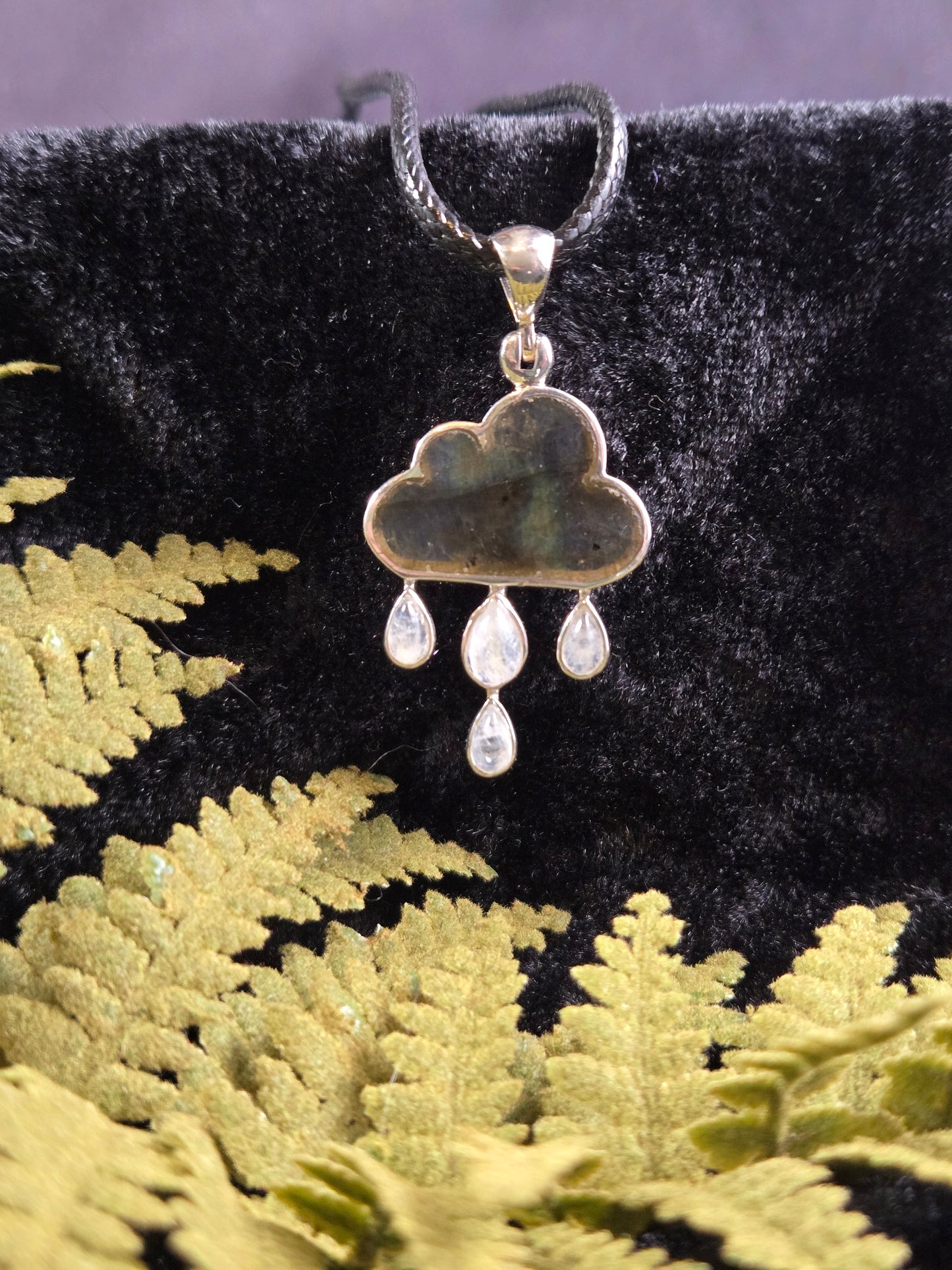 Labradorite Cloud & Moonstone Rain Pendant