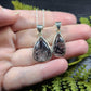 Black Tourmaline in Quartz Teardrop - Sterling Silver Necklaces