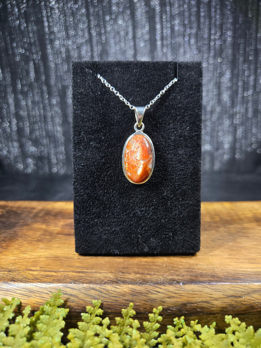 Sunstone Sterling Silver Necklace