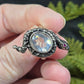 Faceted Clear Quartz & Snake Adjustable Ring