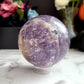 Lepidolite / Unicorn Stone Sphere | High quality, Smokey Quartz, Pink tourmaline, Blue Tourmaline inclusions, XL, Large