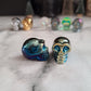 Aura crystal mini skull | 1 (one) 1" aura or titanium coated crystal skull, perfect for those that work with spirits!
